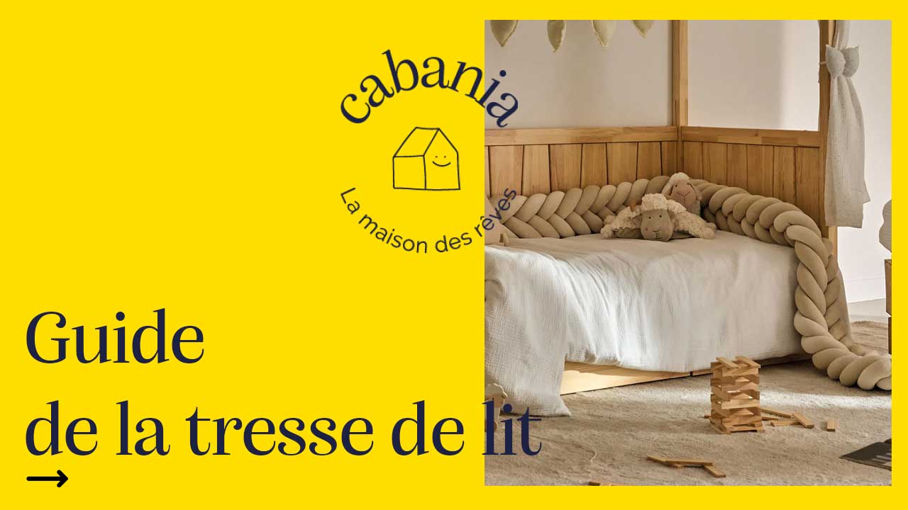 Lot de miniatures colorées de tresses de lit bébé pour un guide de tailles et couleurs, idéales pour la décoration de chambre d'enfant.