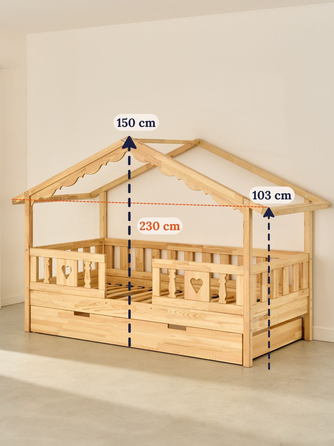 Diagram of Chamonix Queen/King S bed dimensions, including length, width and height for an informed choice.