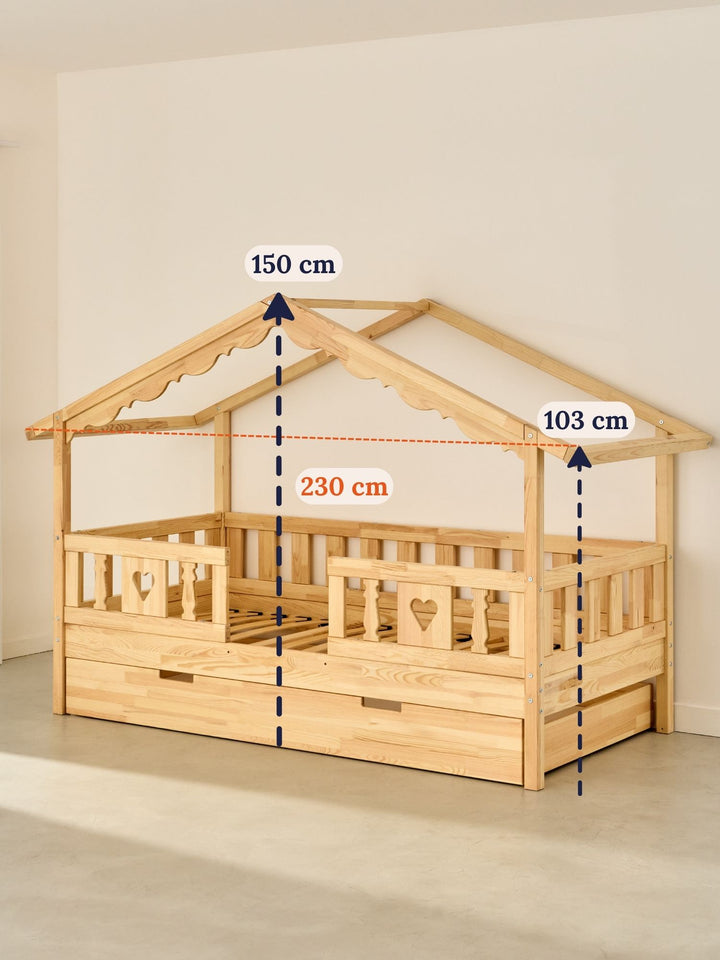 Diagram of Chamonix Queen/King S bed dimensions, including length, width and height for an informed choice.