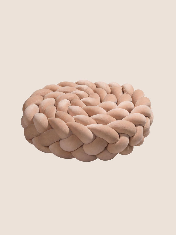 Tresse de lit bébé Cabania en velours beige nude, 4 brins de 4m pour protection confort et sécurité.