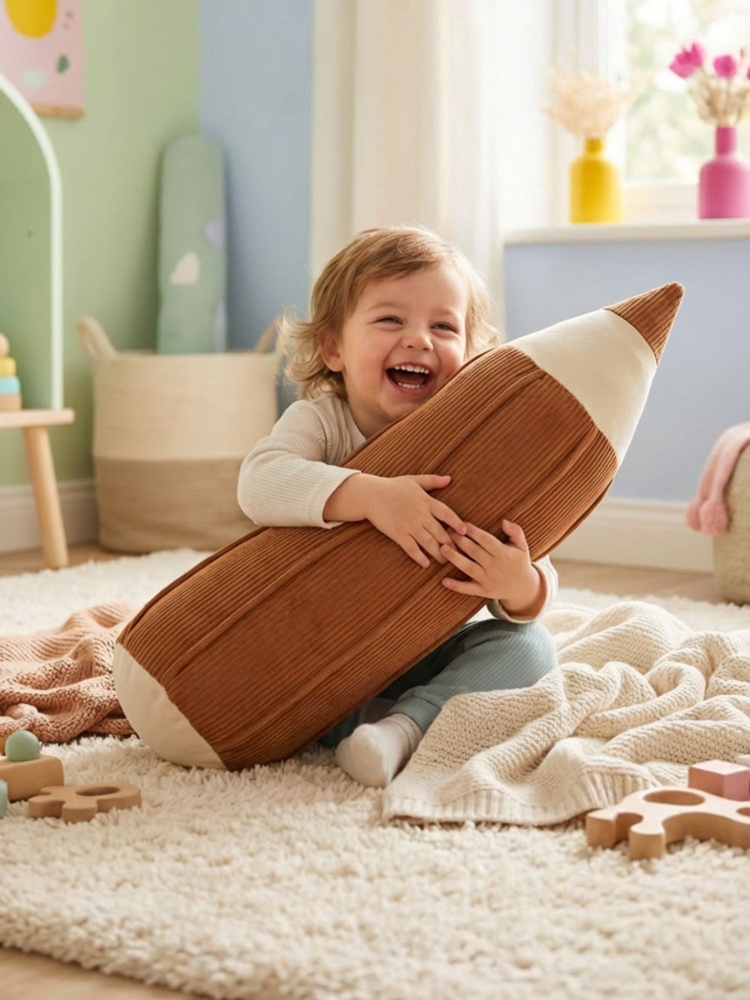 Coussin décoratif cosy idéal pour coin lecture dans la chambre de votre enfant 