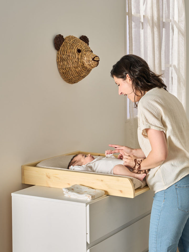 Plan à langer pour commode en bois naturel