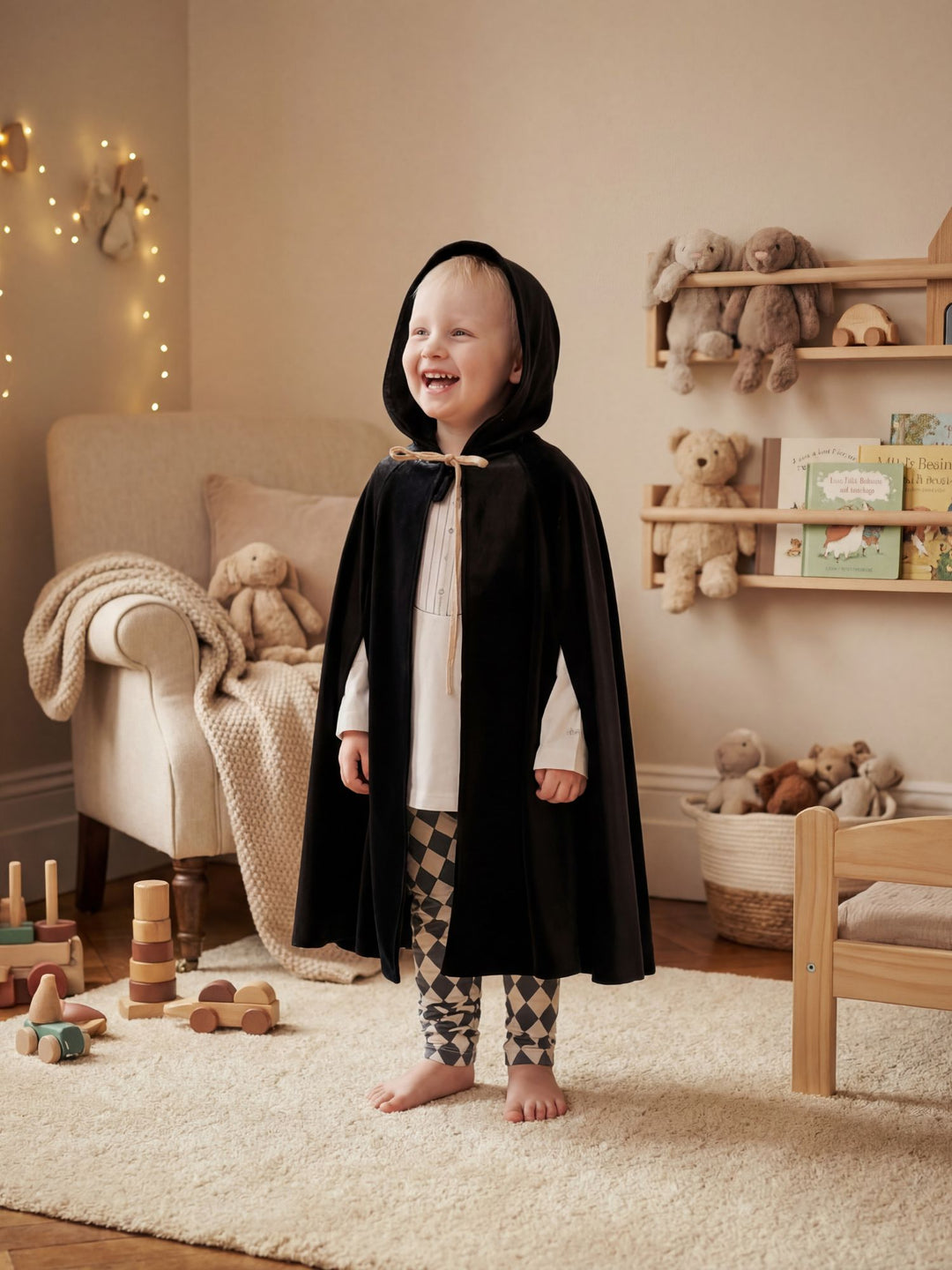 Cape Magique en Velours à Capuche - Déguisement Enfant