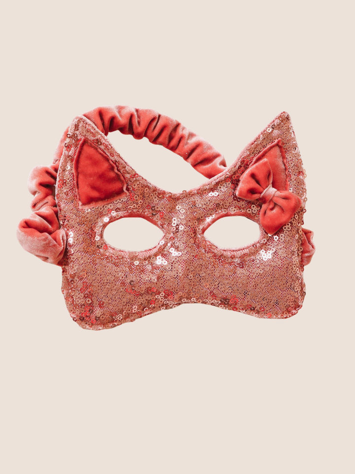 Masque Chat Rose à Sequins - Déguisement Fille