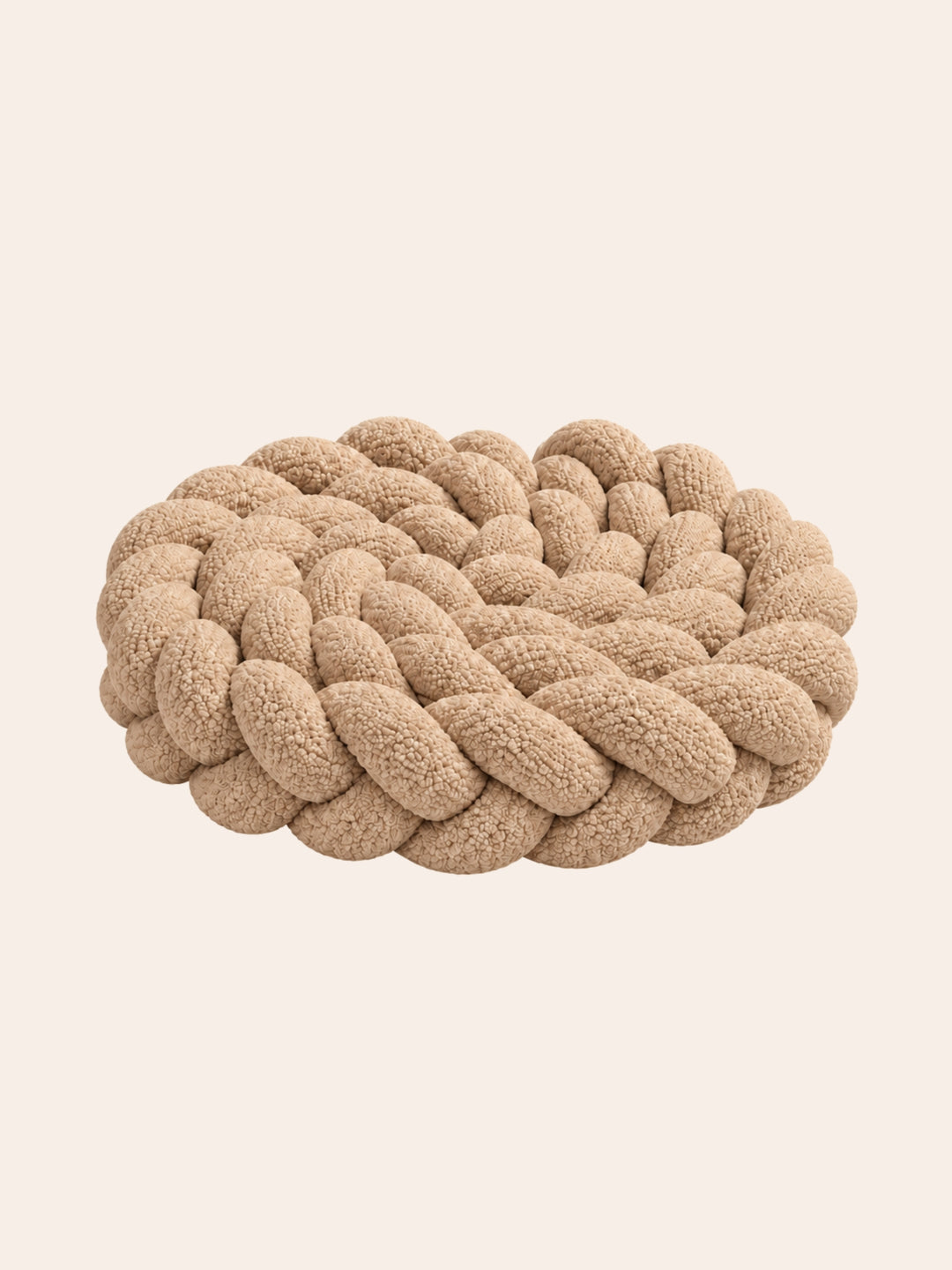 Tour de lit tressé 3 brins en bouclette beige, longueur 400 cm