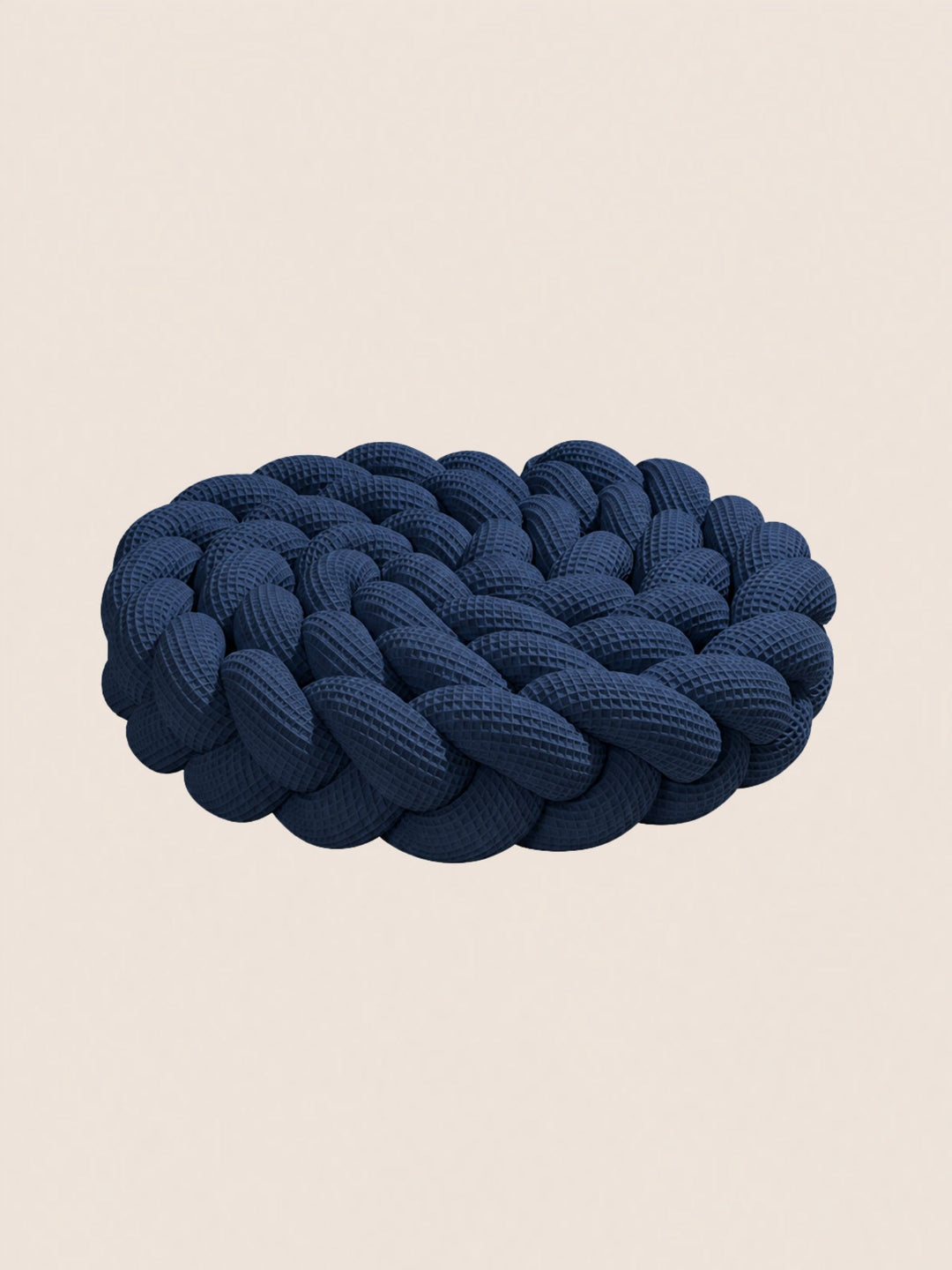 Tour de lit tressé 3 brins en nid d'abeille bleu navy, longueur 400 cm