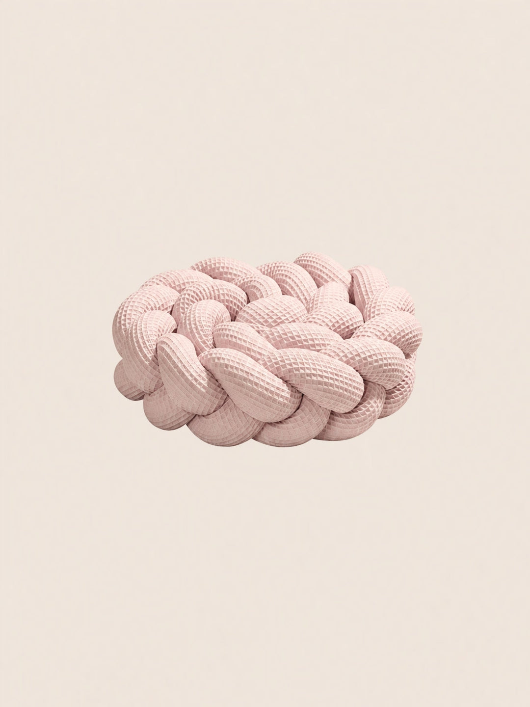 Tresse de lit bébé 3 brins en nid d'abeille rose quartz, longueur 200 cm