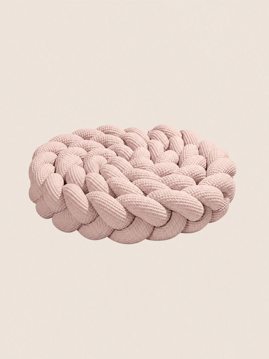 Tresse tour de lit 3 brins en nid d'abeille rose quartz, longueur 400 cm