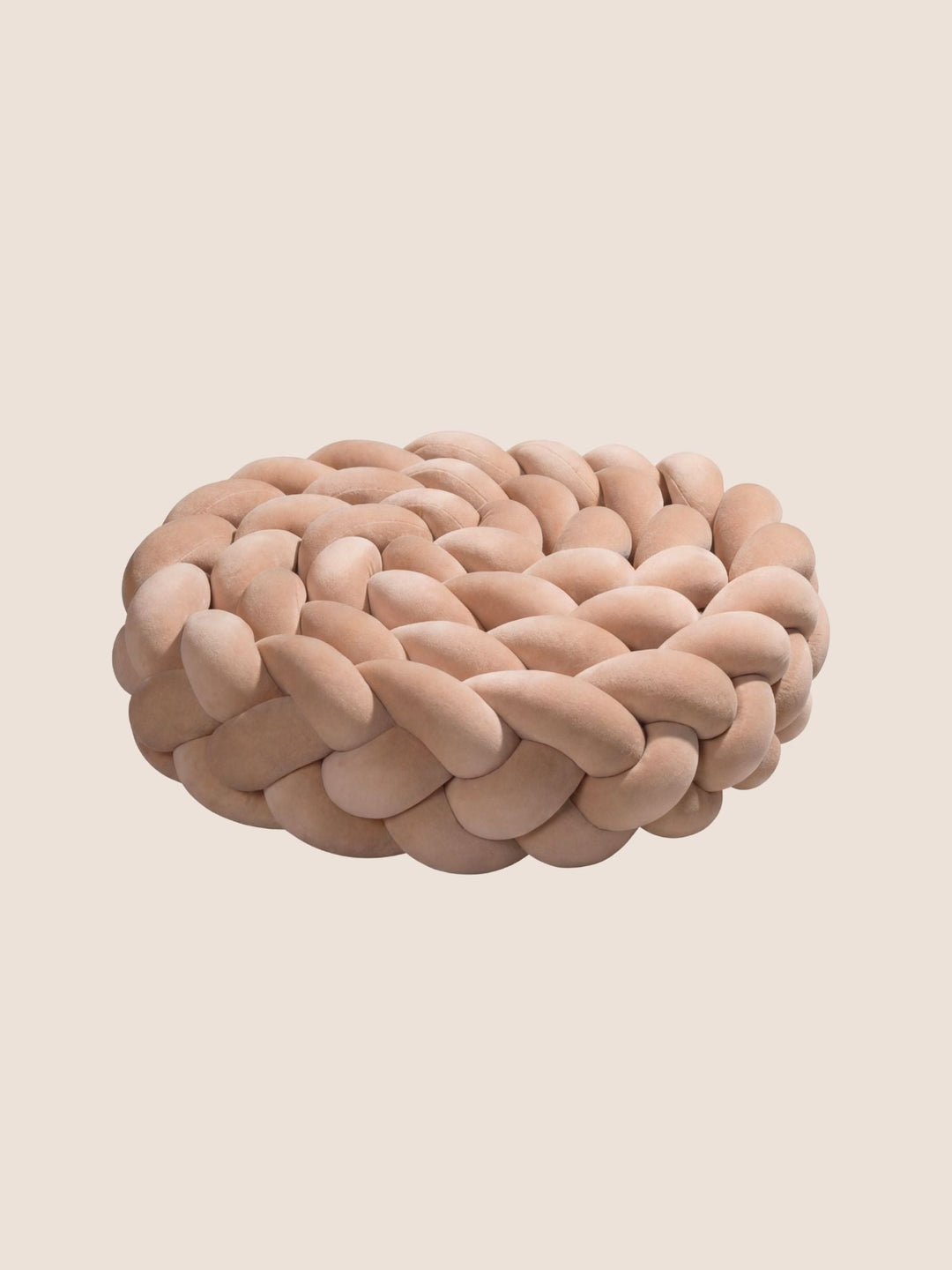 Tour de lit tressé 4 brins en velours beige nude, longueur 400 cm