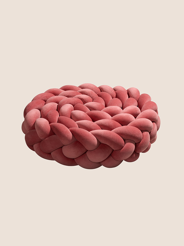 Tresse de lit bébé 4 brins en velours rouge brique, longueur 400 cm