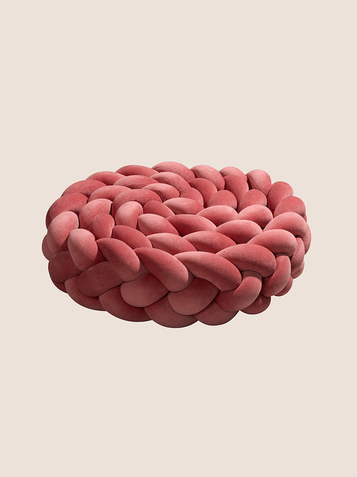 Tresse de lit bébé 4 brins en velours rouge brique, longueur 400 cm