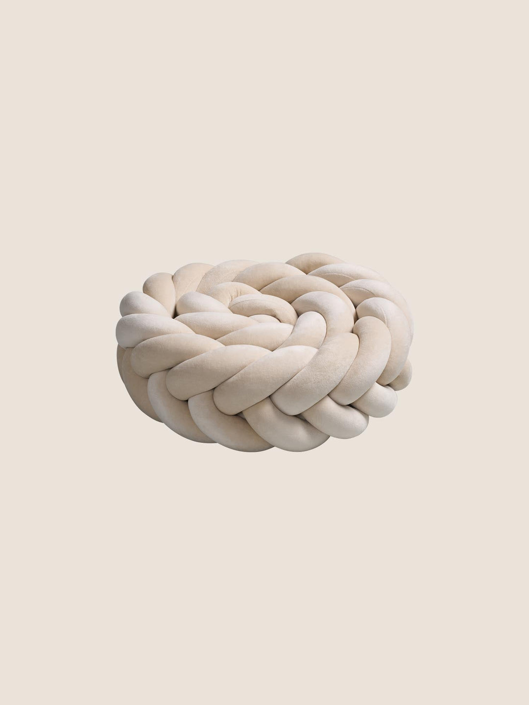 Tresse de lit 5 brins en velours beige, longueur 200 cm