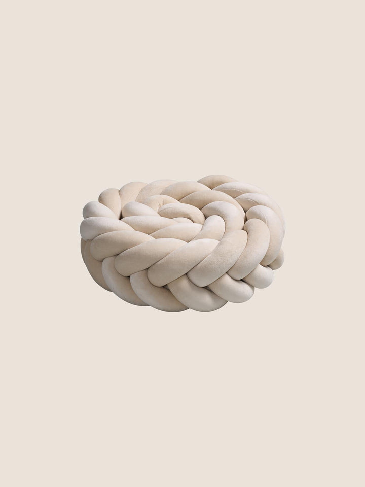 Tresse de lit 5 brins en velours beige, longueur 200 cm