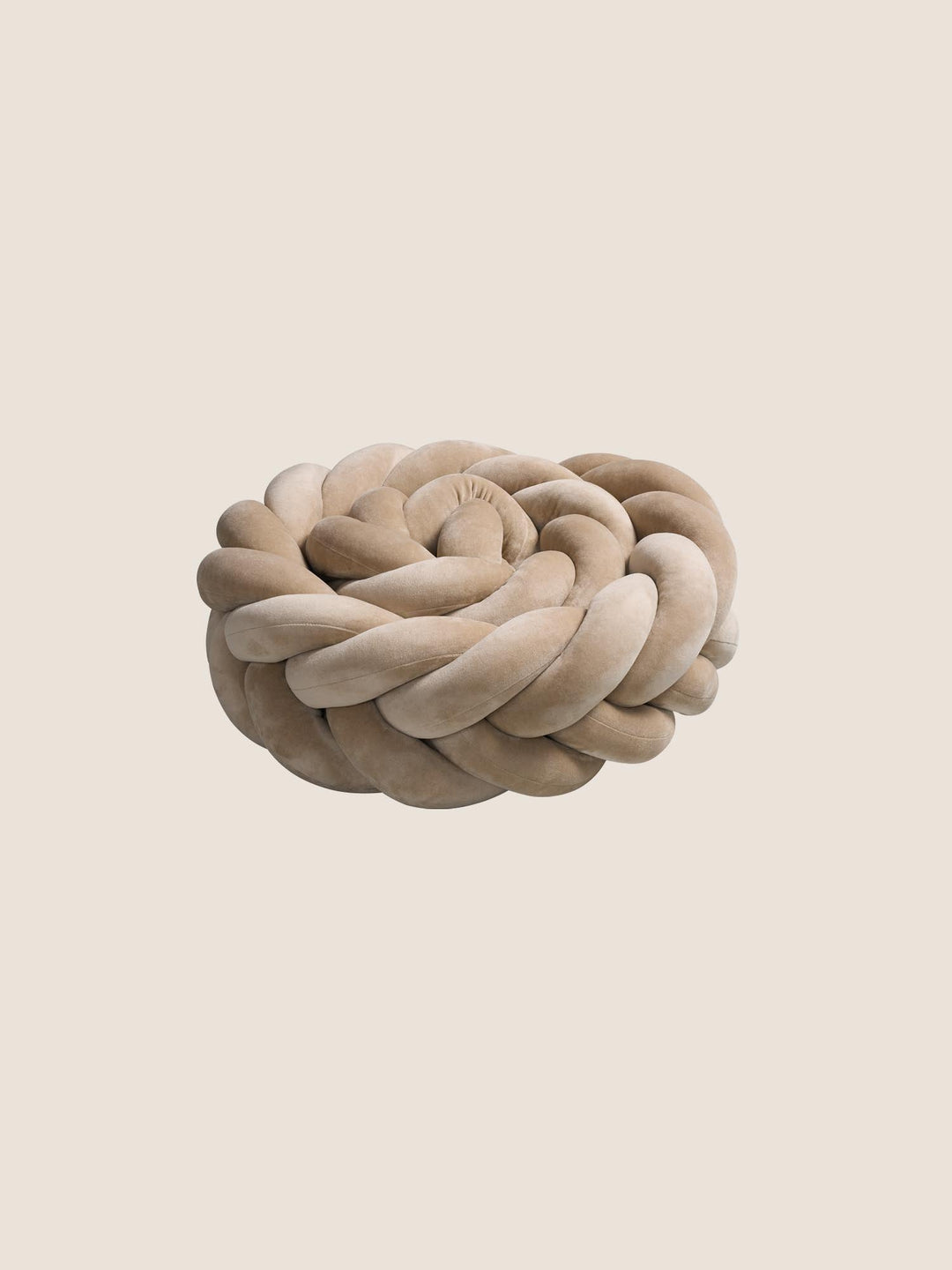 Tresse de lit bébé 5 brins en velours beige foncé, longueur 200 cm