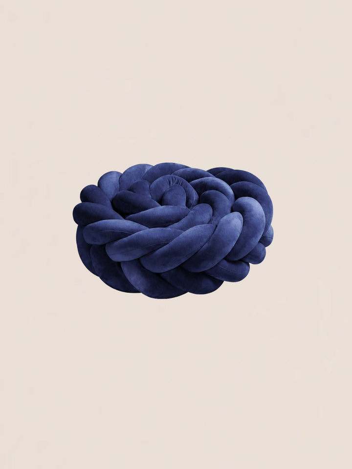 Tresse de lit 5 brins en velours bleu indigo, longueur 200 cm