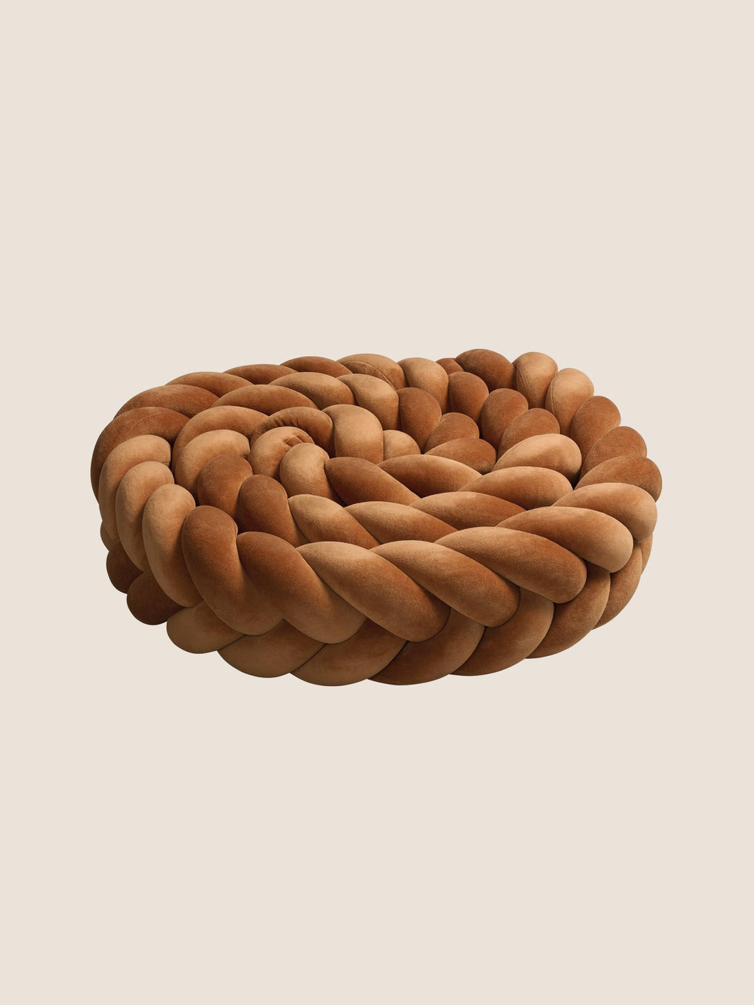 Tresse tour de lit 5 brins en velours cannelle, longueur 400 cm