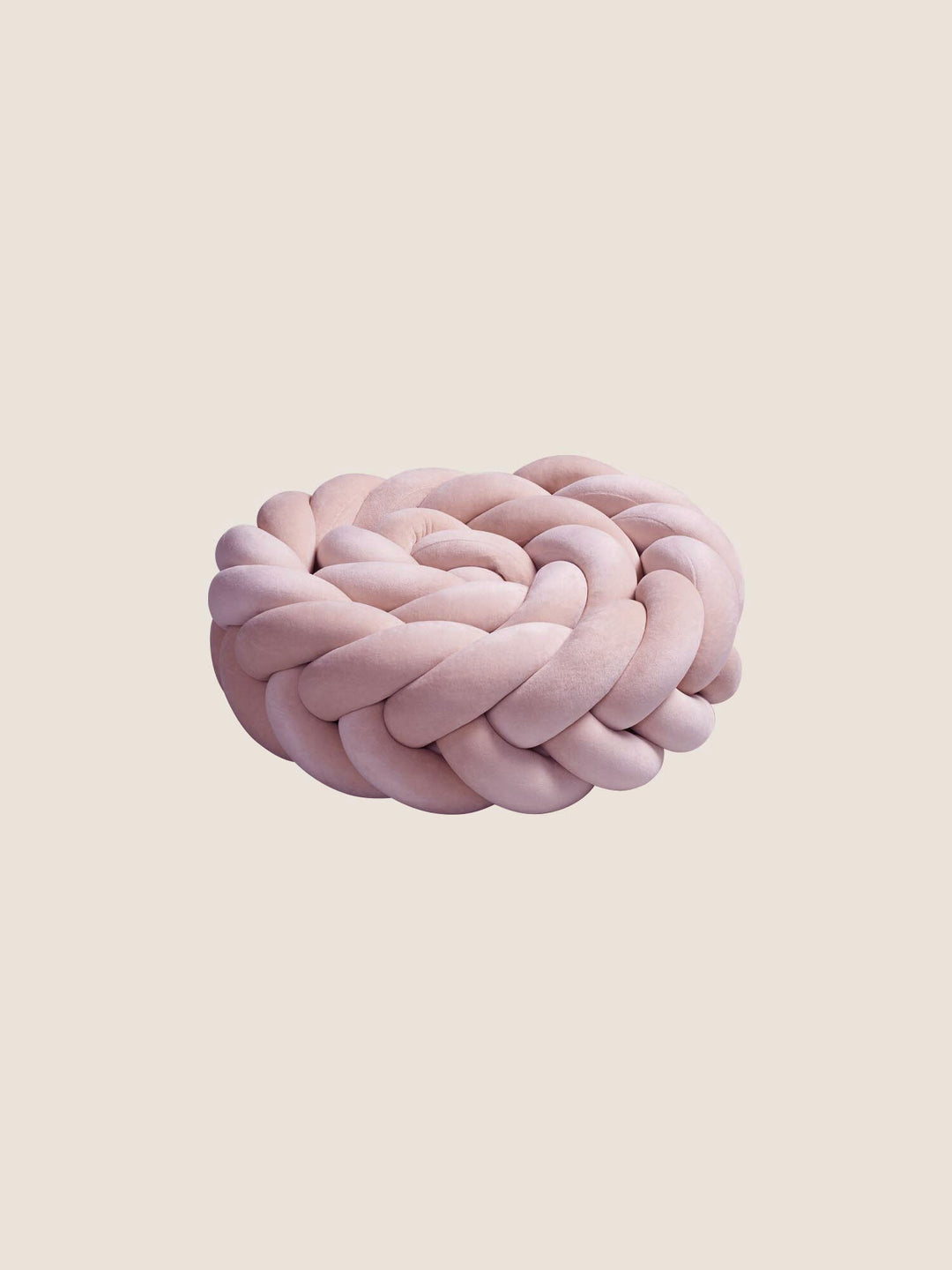 Tresse de lit bébé 5 brins en velours rose poudré, longueur 200 cm