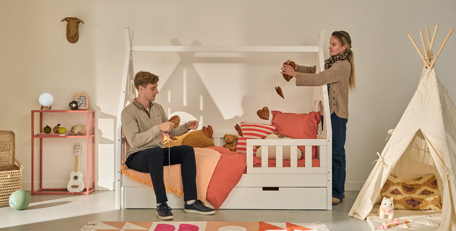 Cabania 0898 light grey three-seater modular sofa with soft cushions, comfortable and modern.