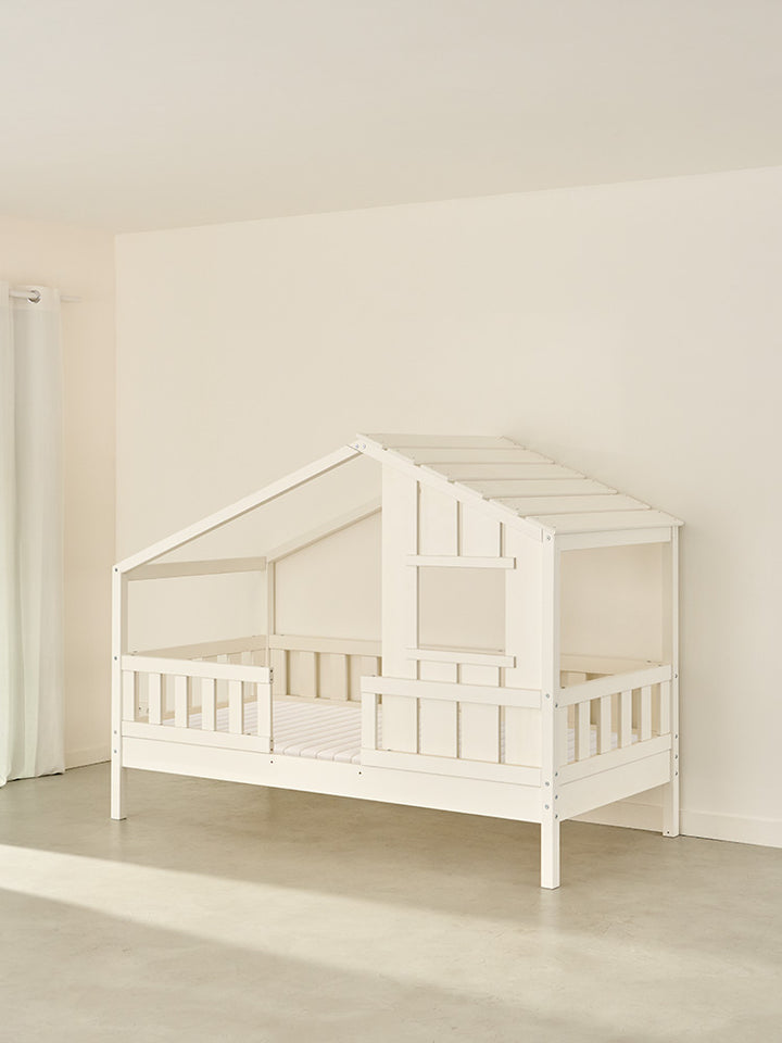 SHERWOOD children's cabin bed , white, with classic barrier, safe for boy's or girl's bedroom.