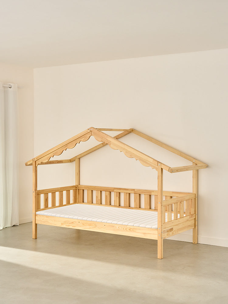 CHAMONIX cabin bed in natural wood for children, sleek Scandinavian design, sleeps 90x190cm, children's bedroom.